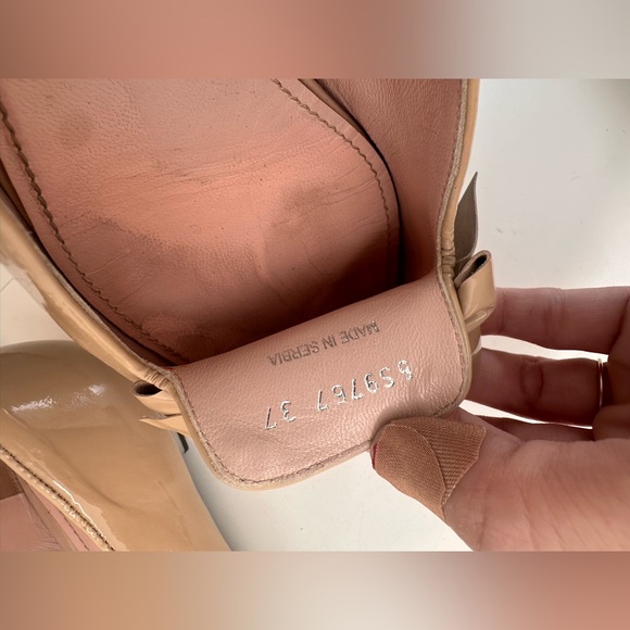 Miu Miu Patent Leather Smoking Slipper with Bow, Natural Size 37 size 6.5 US - Picture 8 of 14